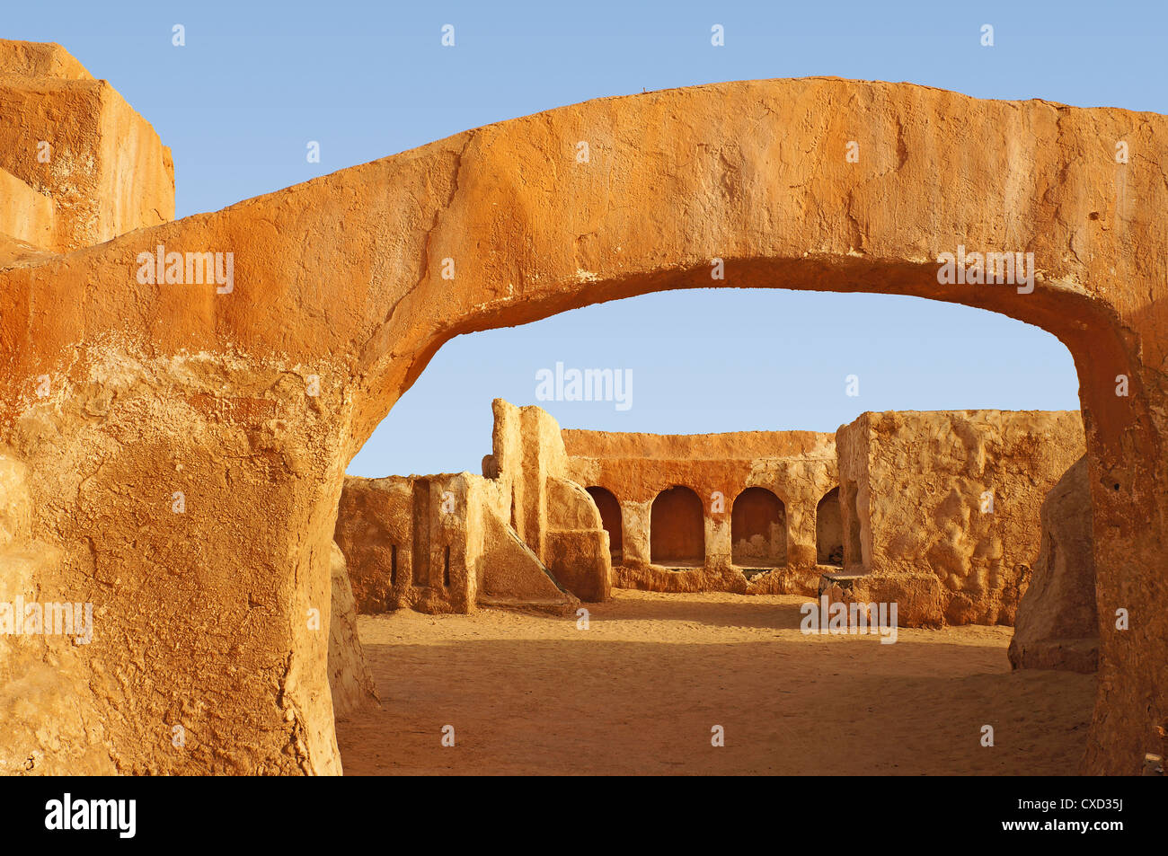 Vista del film Star Wars impostato nel deserto del Sahara tunisino,Africa Foto Stock