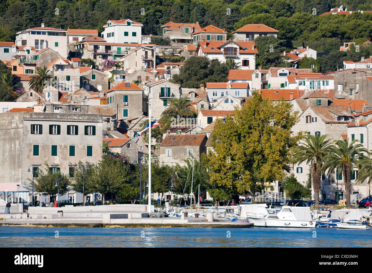 La Riva a Split, Dalmazia, Croazia, Europa Foto Stock