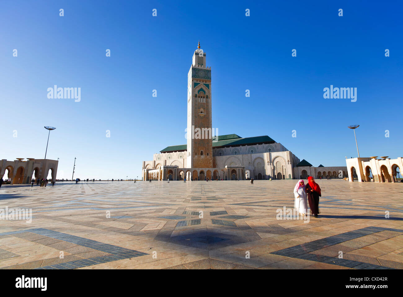 Moschea Hassan II, il terzo più grande moschea del mondo, Casablanca, Marocco, Africa Settentrionale, Africa Foto Stock