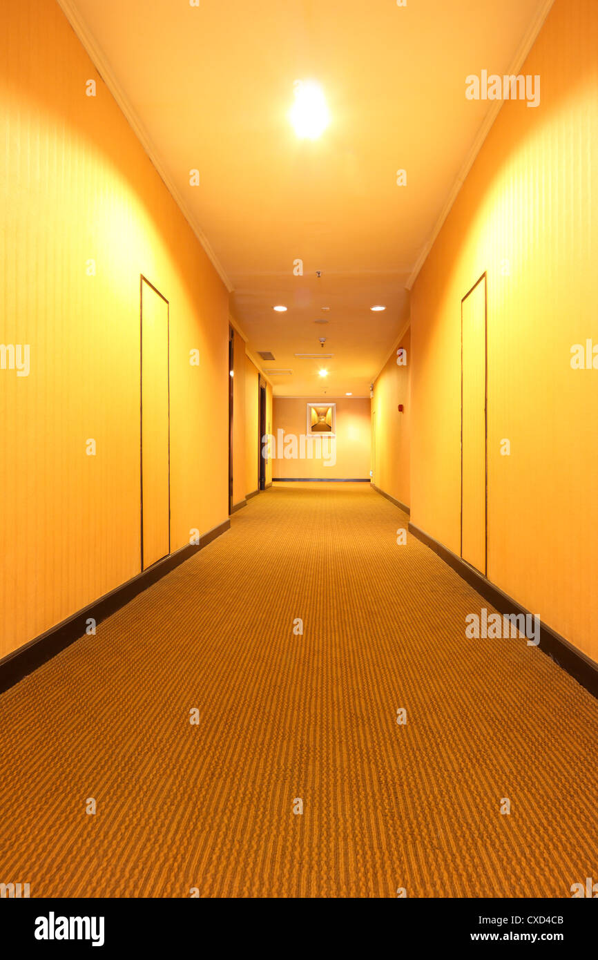 corridoio dell'Hotel Foto Stock