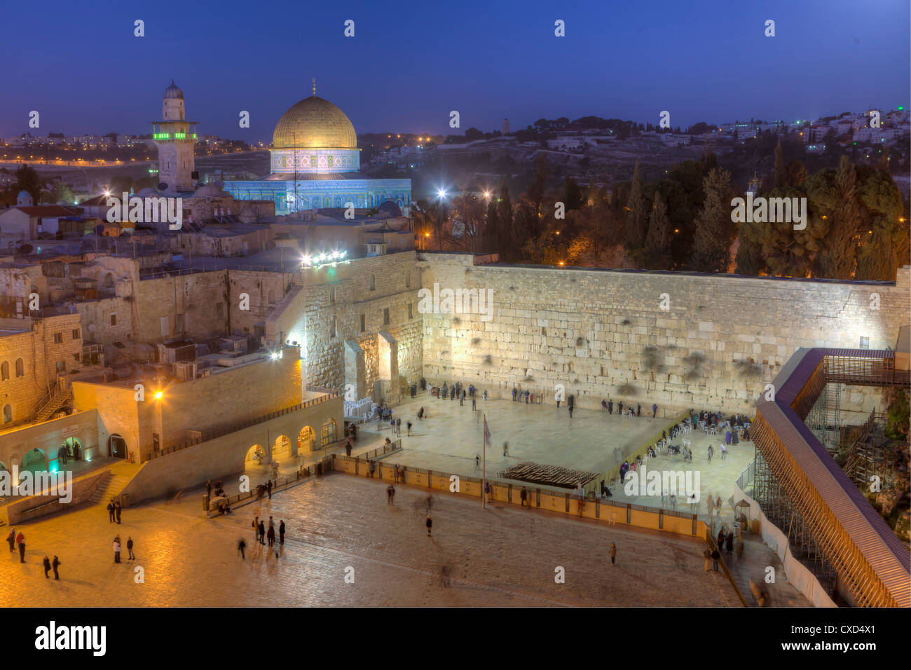 Quartiere ebraico della parete occidentale Plaza, il Muro del Pianto, la Città Vecchia, UNESCO sito Heritge, Gerusalemme, Israele Foto Stock
