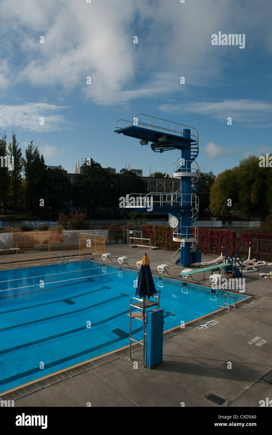 Immersioni all'aperto e piscina presso la University of British Columbia Foto Stock