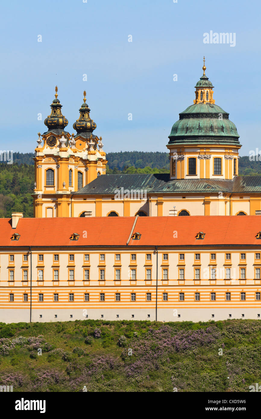 L'Abbazia di Melk è un austriaco abbazia benedettina e uno dei più famosi siti monastici Foto Stock