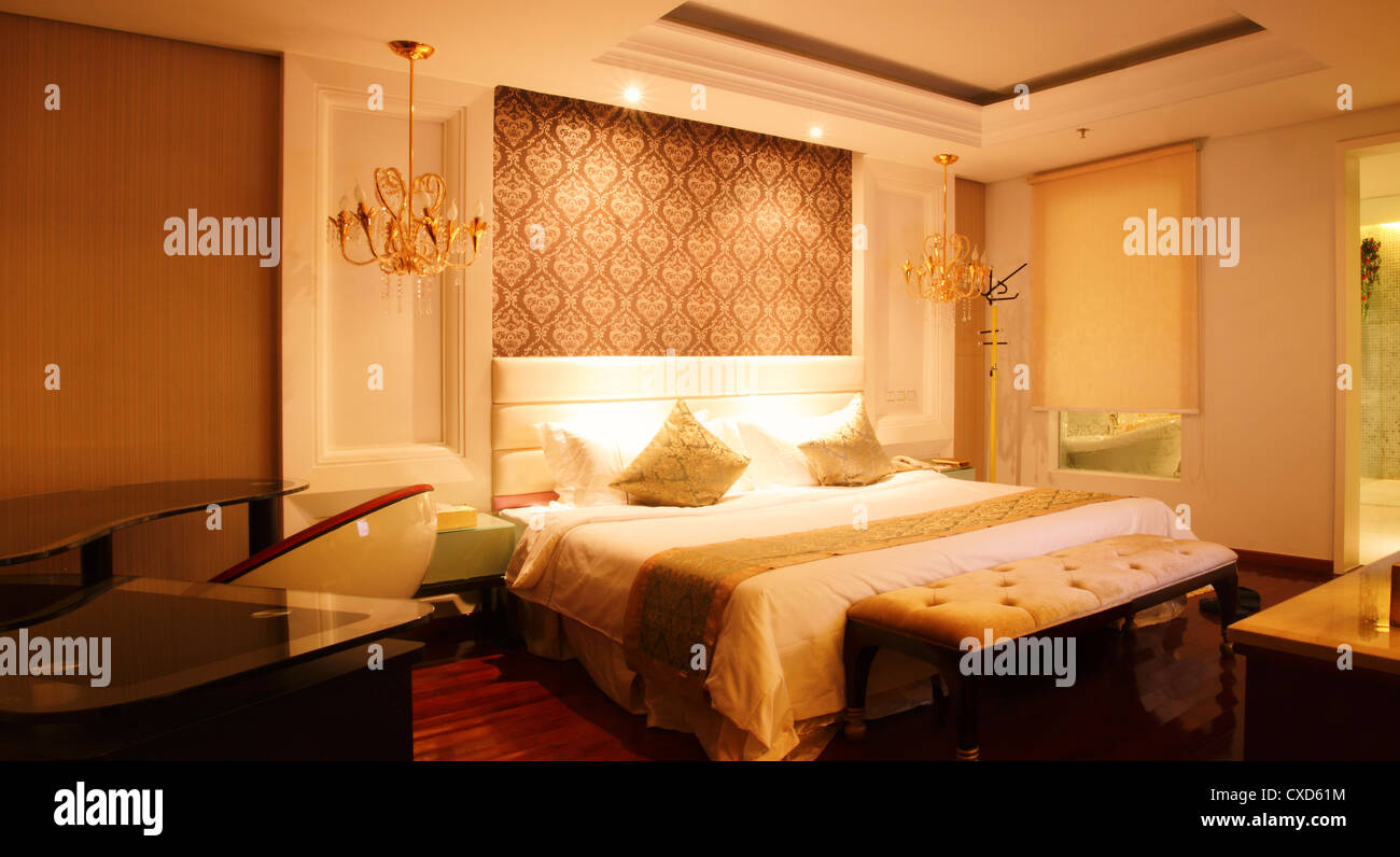 camera da letto Hotel Foto Stock