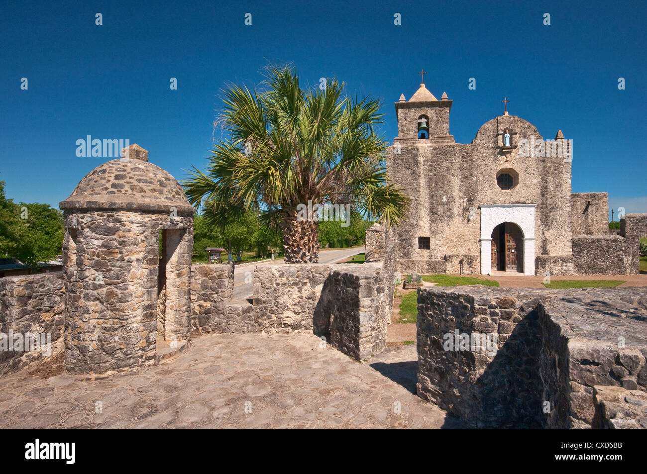 La Madonna di Loreto cappella a Presidio La Bahia, a fort nei pressi di missione Espiritu Santo, vicino Goliad State Park, Texas, Stati Uniti d'America Foto Stock