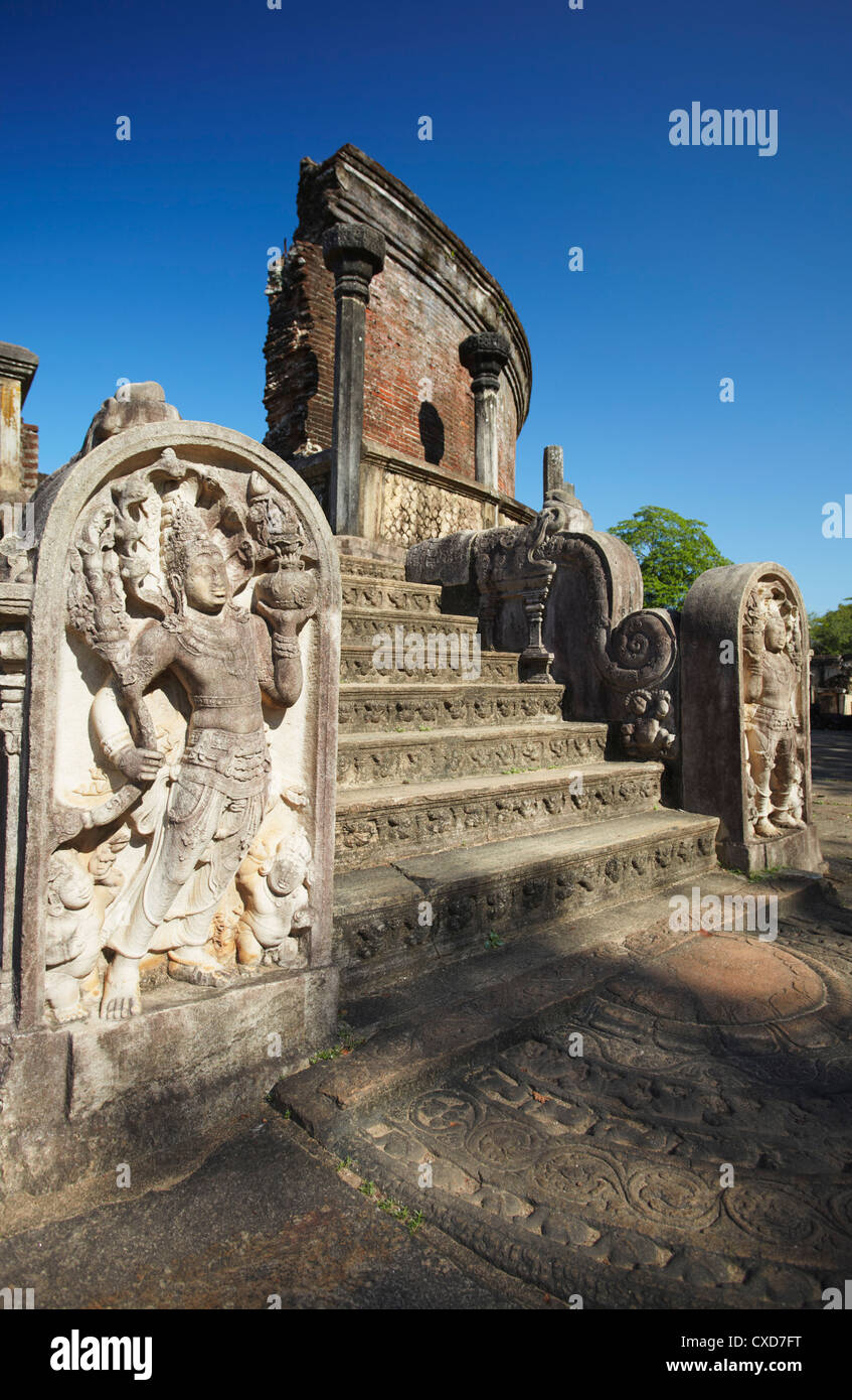 Vatadage, un quadrangolo Polonnaruwa, Sito Patrimonio Mondiale dell'UNESCO, Nord provincia centrale, Sri Lanka, Asia Foto Stock