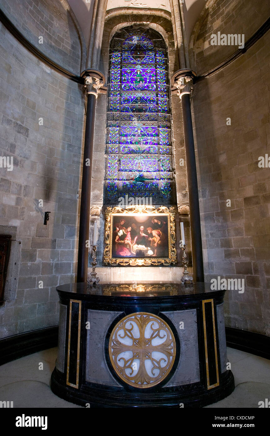 La Cattedrale di Canterbury interno altare in marmo, Kent, England, Regno Unito Foto Stock