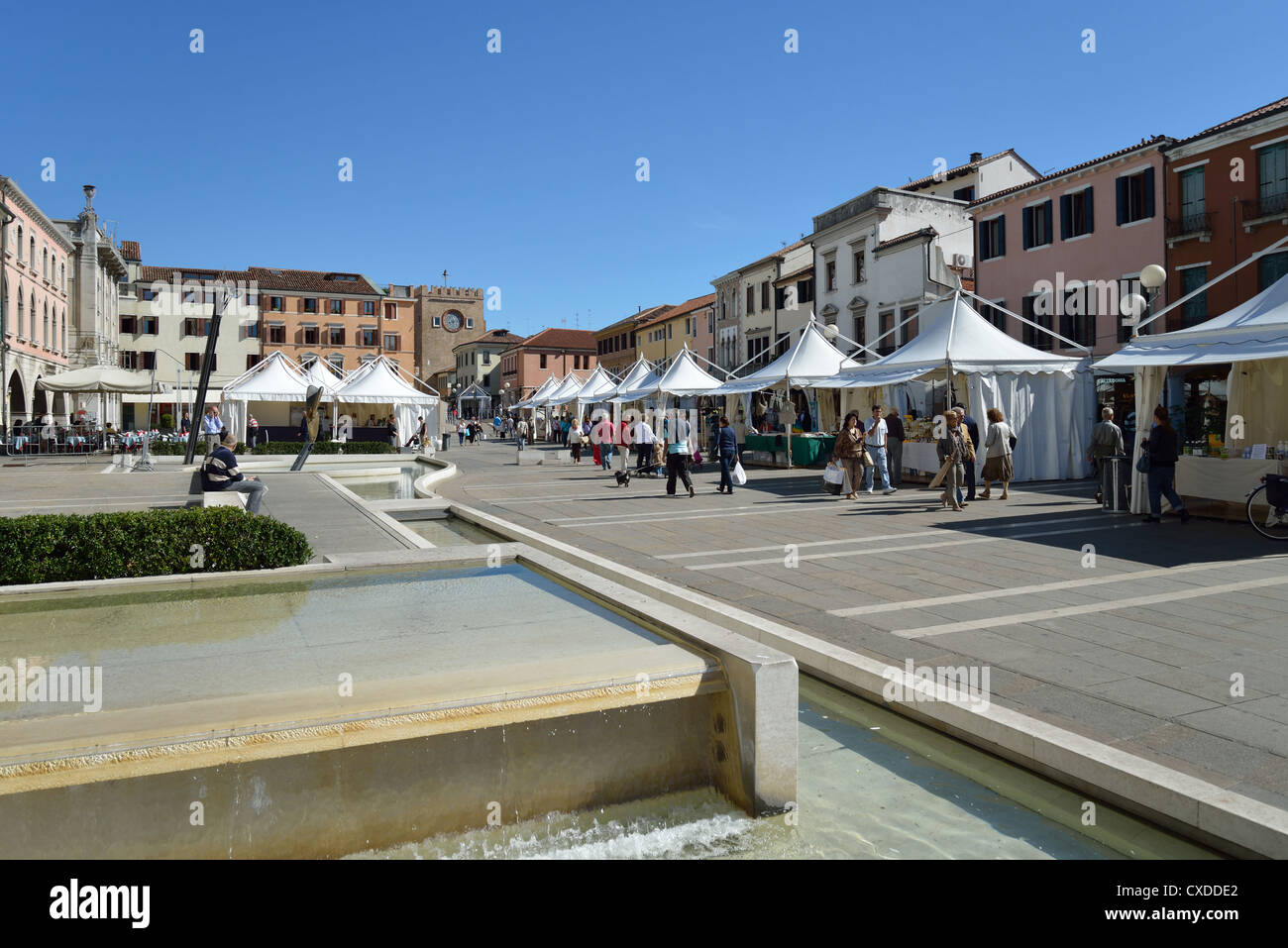 Fontana di Piazza Erminio Ferretto, Mestre, Venezia, Provincia di Venezia, regione Veneto, Italia Foto Stock