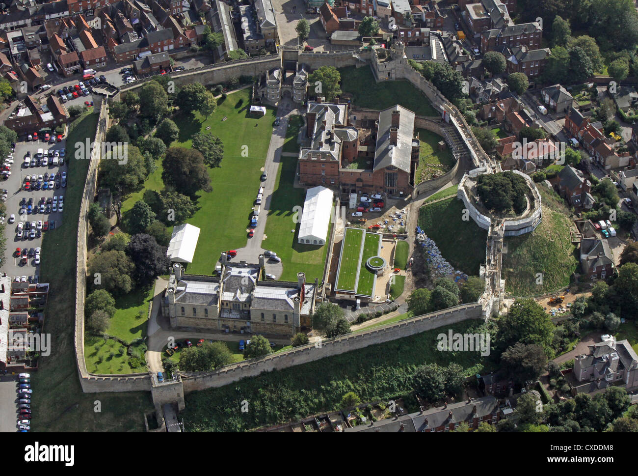 Vista aerea del Lincoln Castle Foto Stock