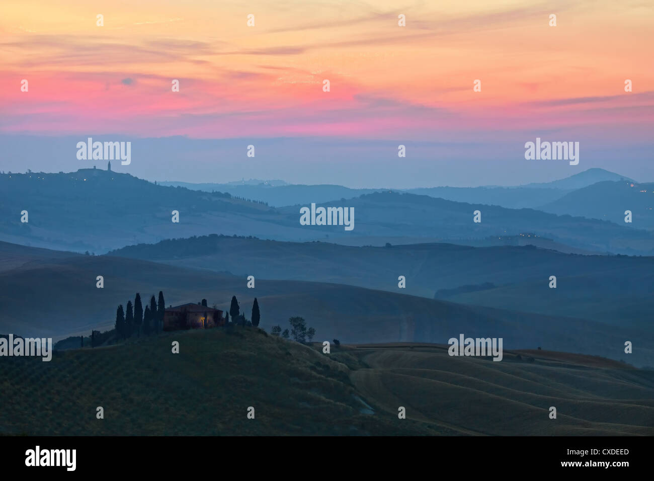 Paesaggio rurale paesaggio nella regione Toscana di Italia Foto Stock