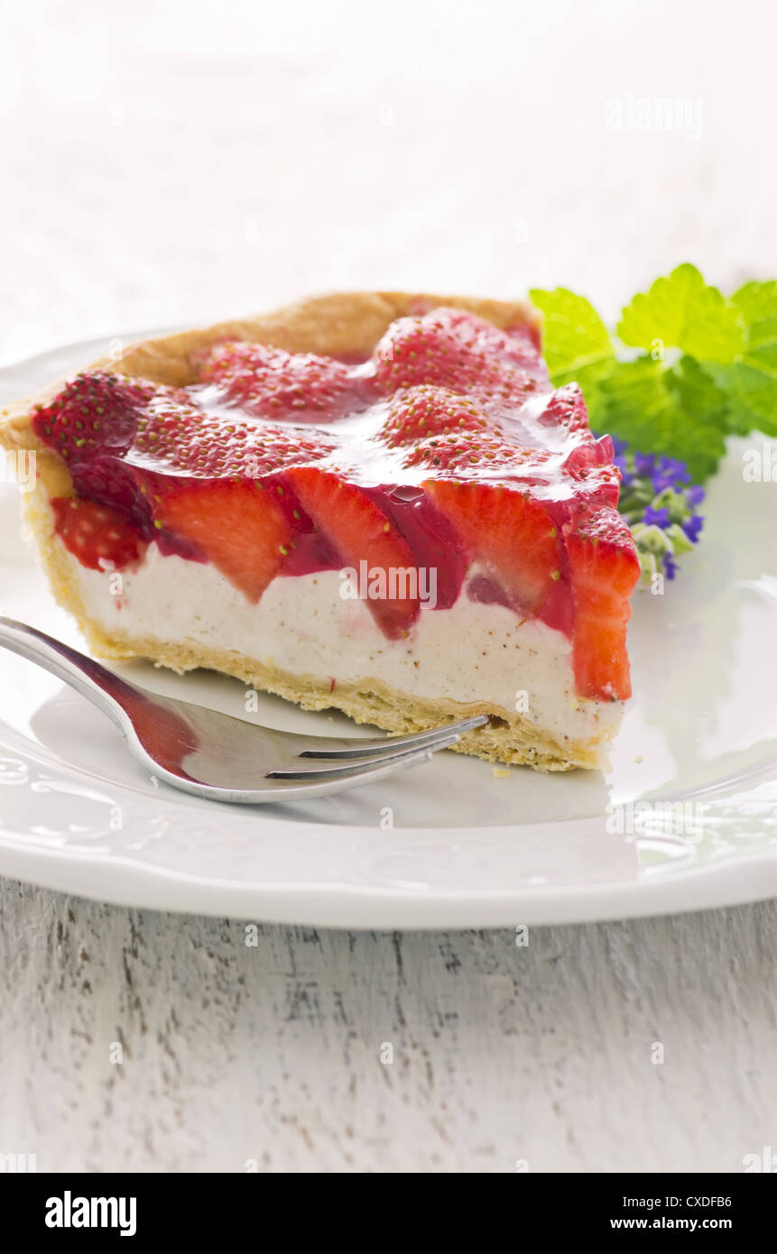 La torta di fragole con ricotta Foto Stock