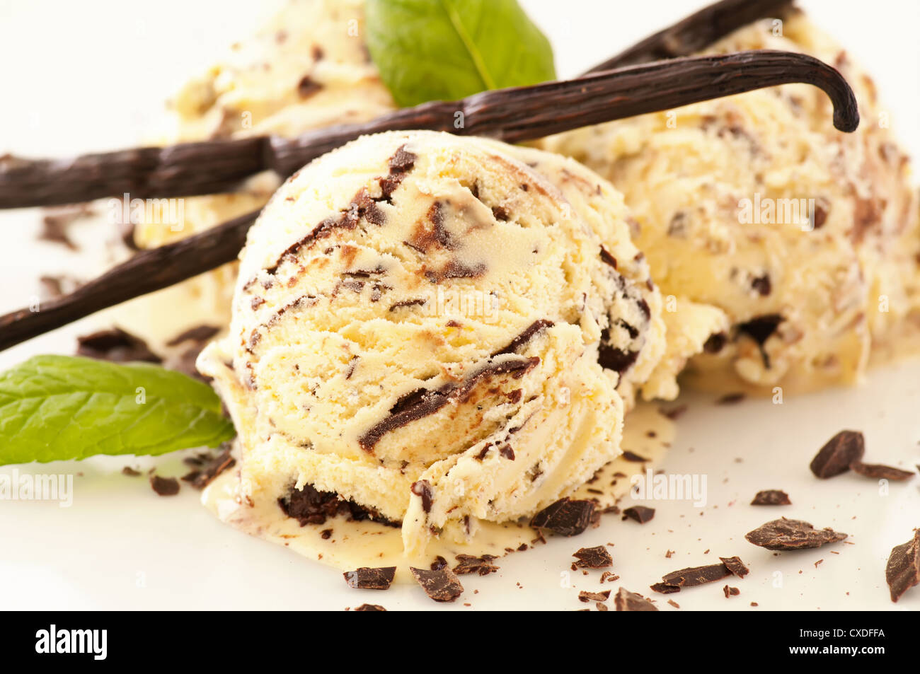 La vaniglia cholocate gelato Foto Stock