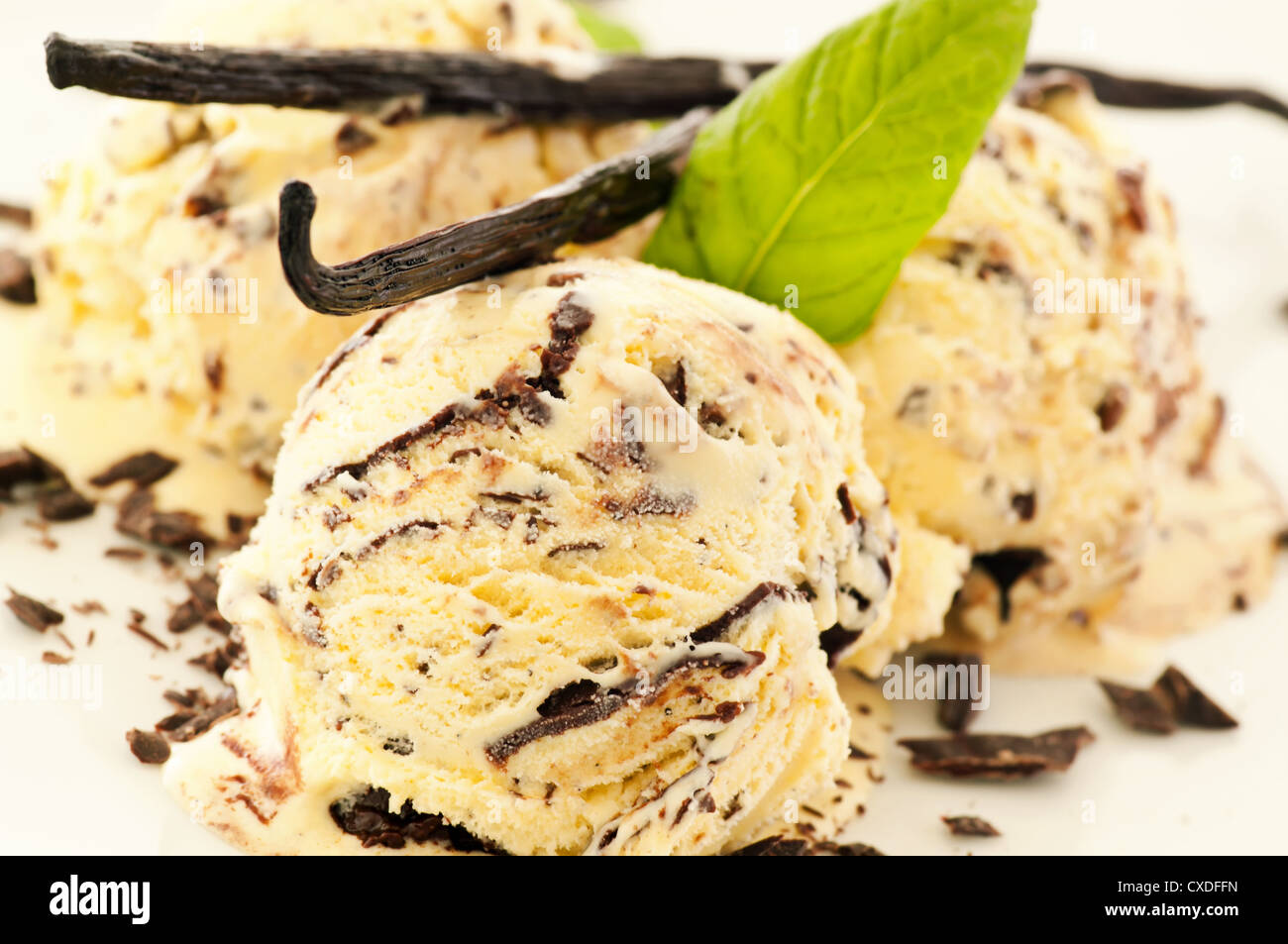 La vaniglia gelato al cioccolato Foto Stock