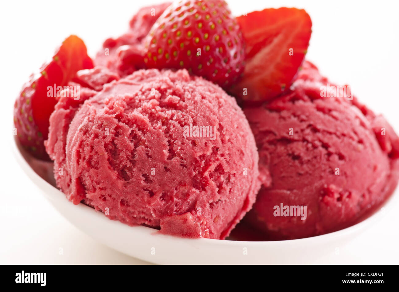 Gelato alla fragola Foto Stock