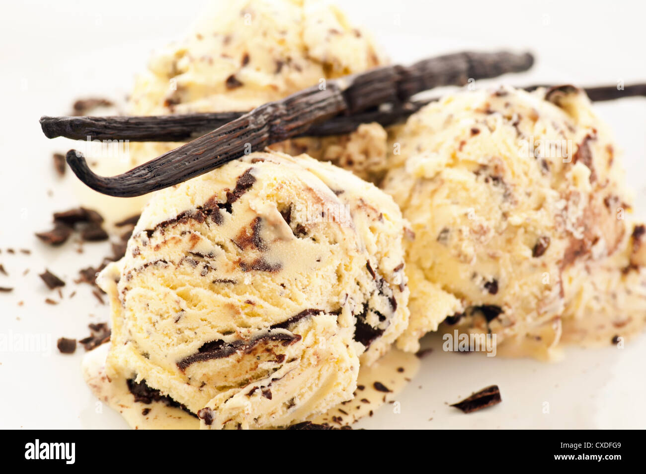 La vaniglia gelato al cioccolato Foto Stock
