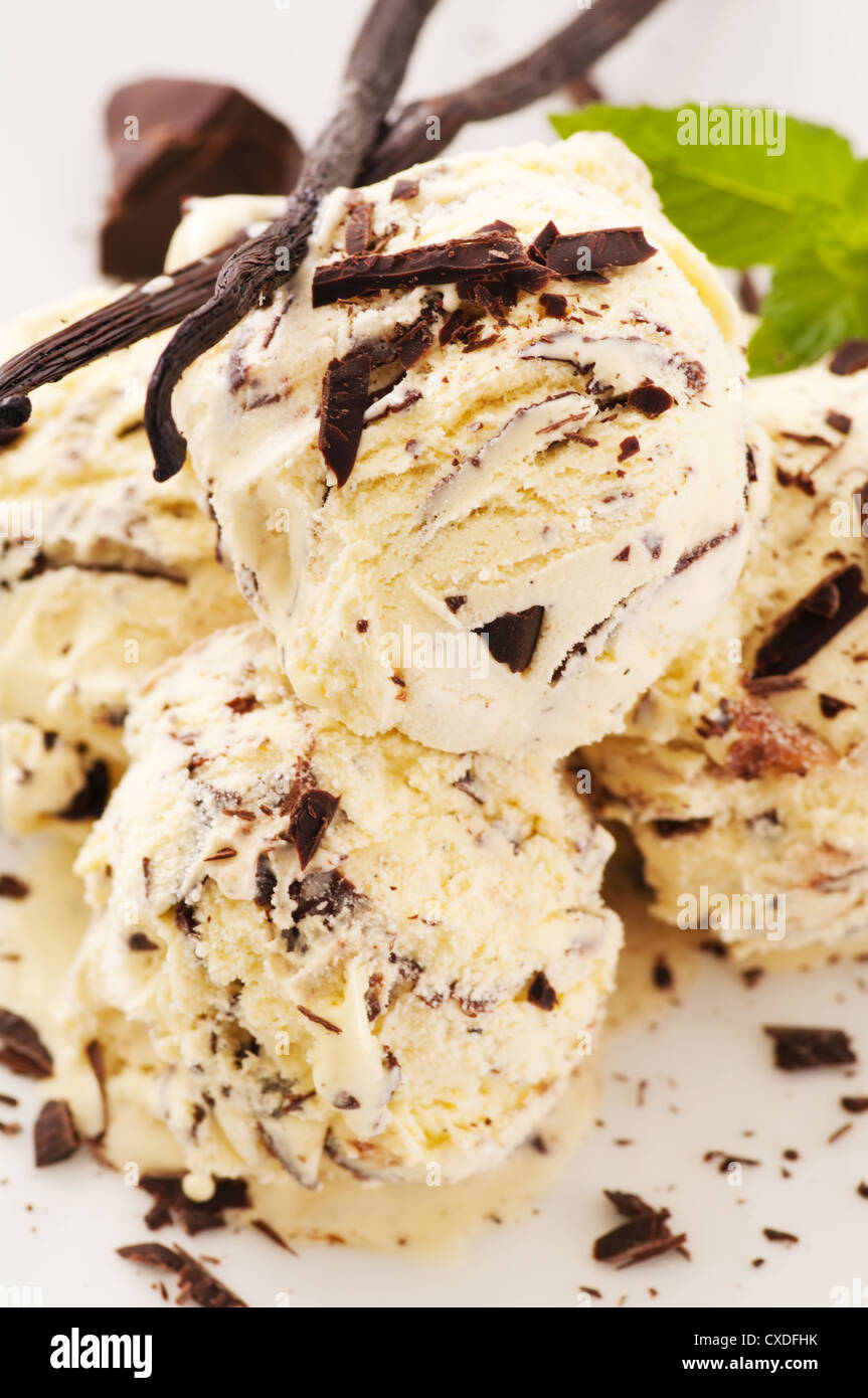 Vanille gelato al cioccolato Foto Stock