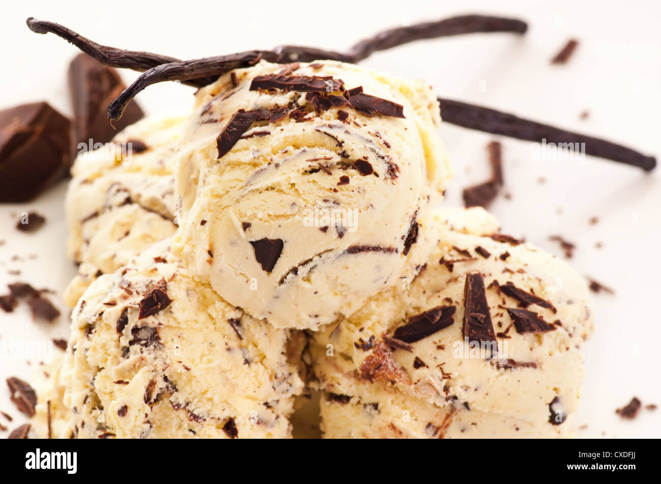 La vaniglia gelato al cioccolato Foto Stock