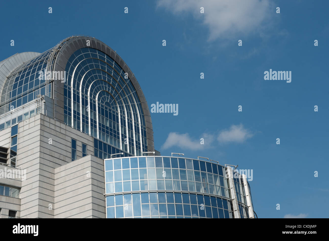 Unione Europea edificio del Parlamento a Bruxelles, in Belgio. Foto Stock