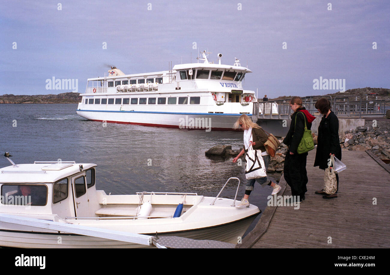 Göteborg, boat dock sul skerry Foto Stock