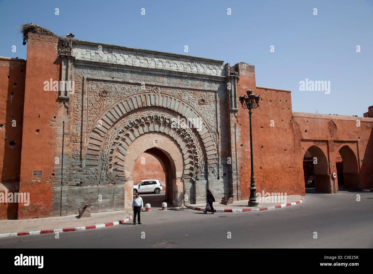 City Gate vicino a Kasbah, Marrakech, Marocco, Africa Settentrionale, Africa Foto Stock