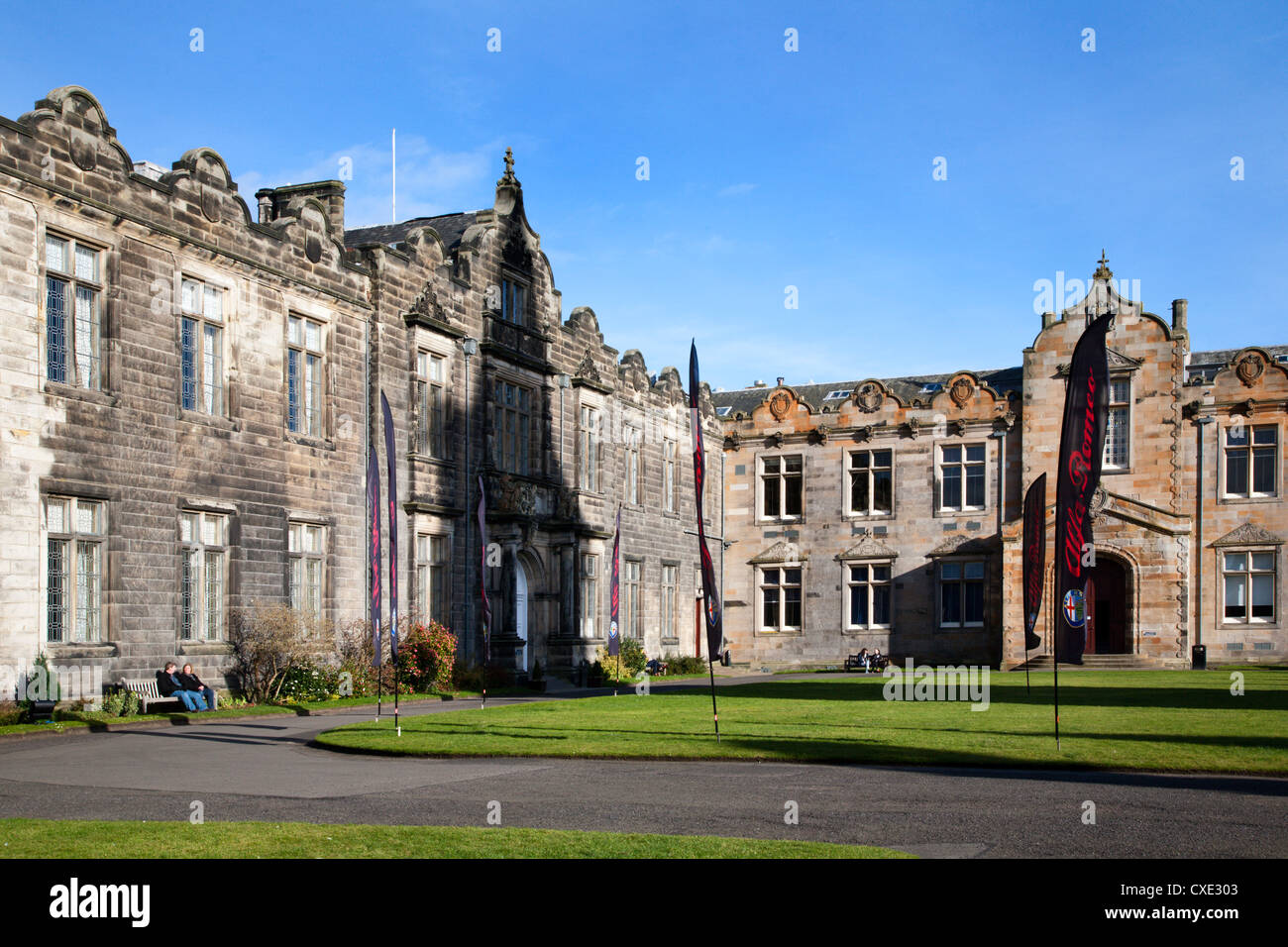 St Salvators College Quad, St Andrews Fife, Scozia Foto Stock