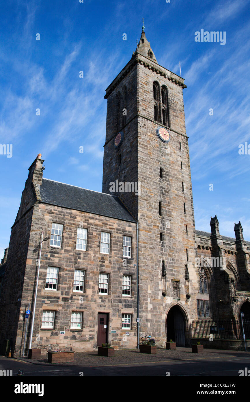 St Salvators College Chapel Tower, St Andrews Fife, Scozia Foto Stock