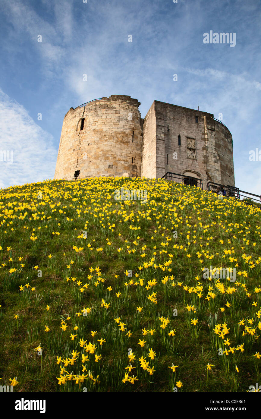 Cliffords Tower, York, Yorkshire, Inghilterra Foto Stock