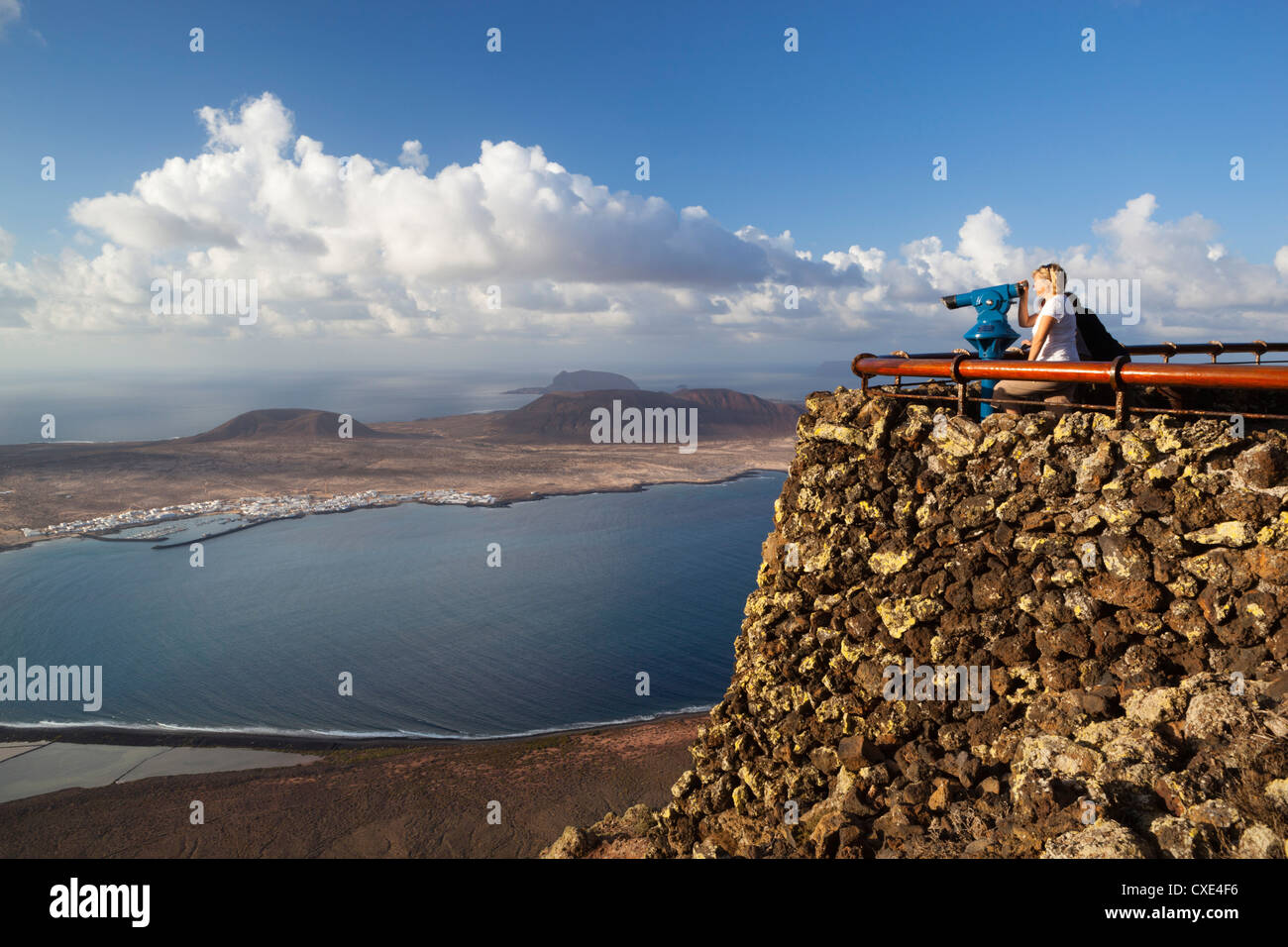 Vista di Isla Graciosa, Mirador del Rio, Lanzarote, Isole Canarie, Spagna Foto Stock