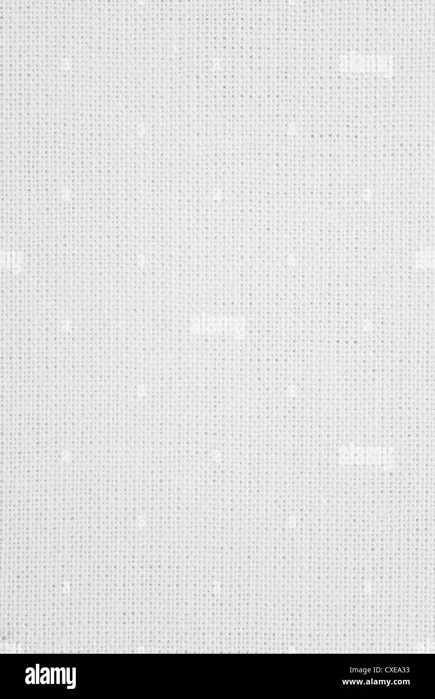 Cotone bianco, sfondo modello ruvida consistenza in tela Foto Stock