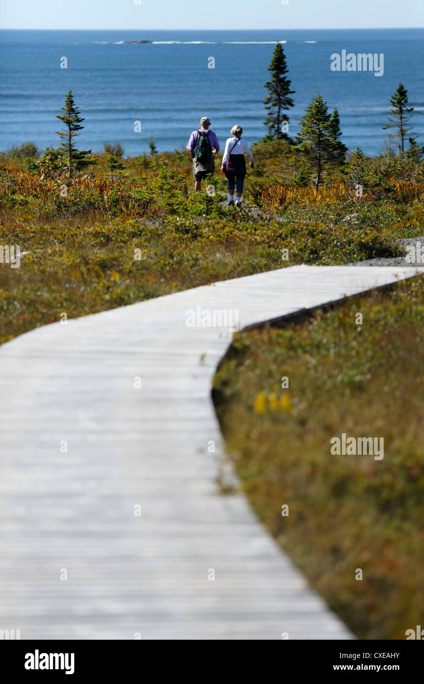 Un paio di passeggiate su un sentiero in Kejimkujik Mare Parco Nazionale, Nova Scotia Foto Stock