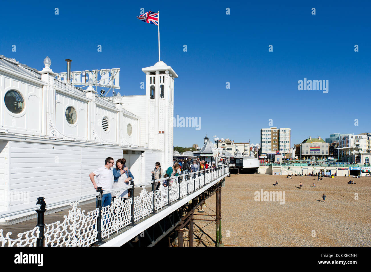 Il Brighton Pier sul lungomare di Brighton Foto Stock