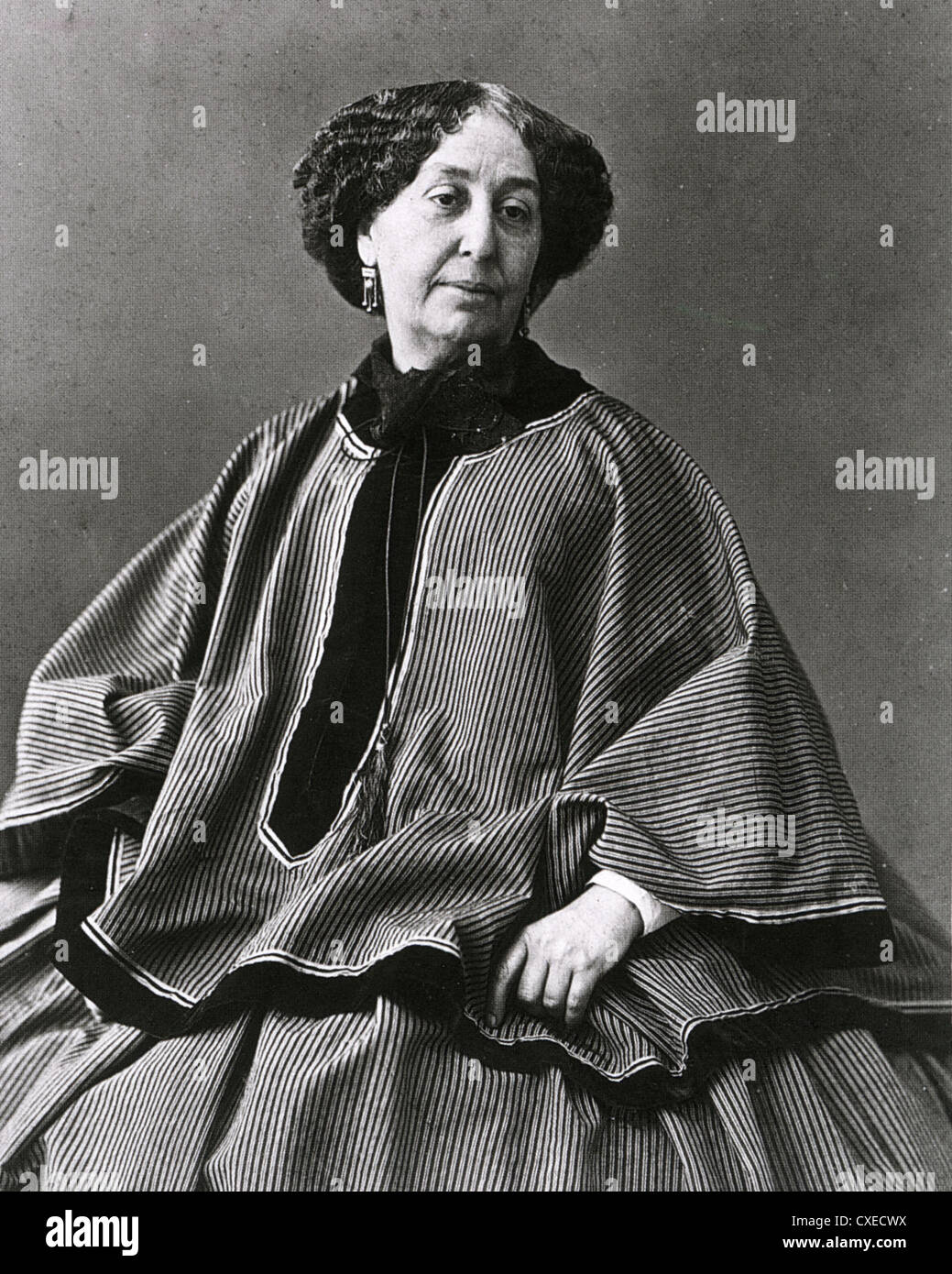 GEORGE SAND (1804-1876) pseudonimo di Amantine Lupin, romanziere francese fotografato da Nadar nel 1864 Foto Stock