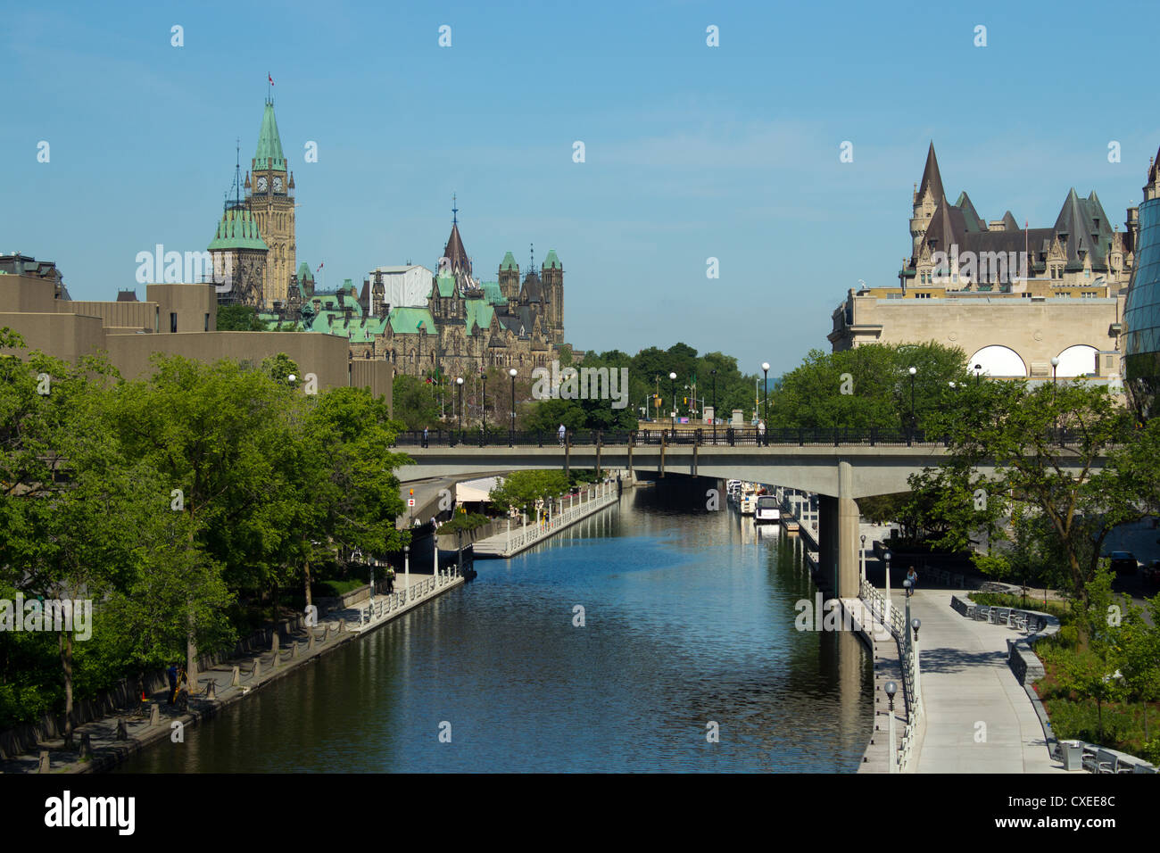 Il Rideau Canal di Ottawa in Canada. Un sito Patrimonio Mondiale dell'UNESCO. Foto Stock