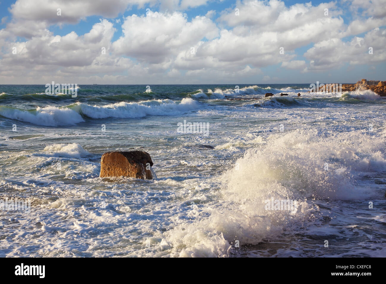 Magnifica tempesta nel Mediterraneo Foto Stock