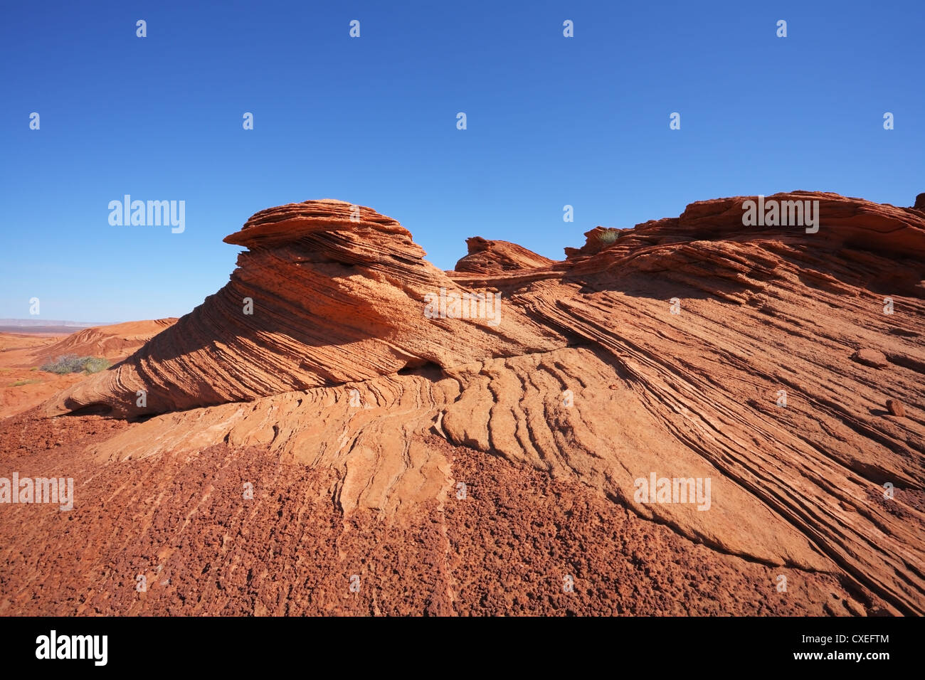 A piedi attorno al famoso Horseshoe Canyon Foto Stock