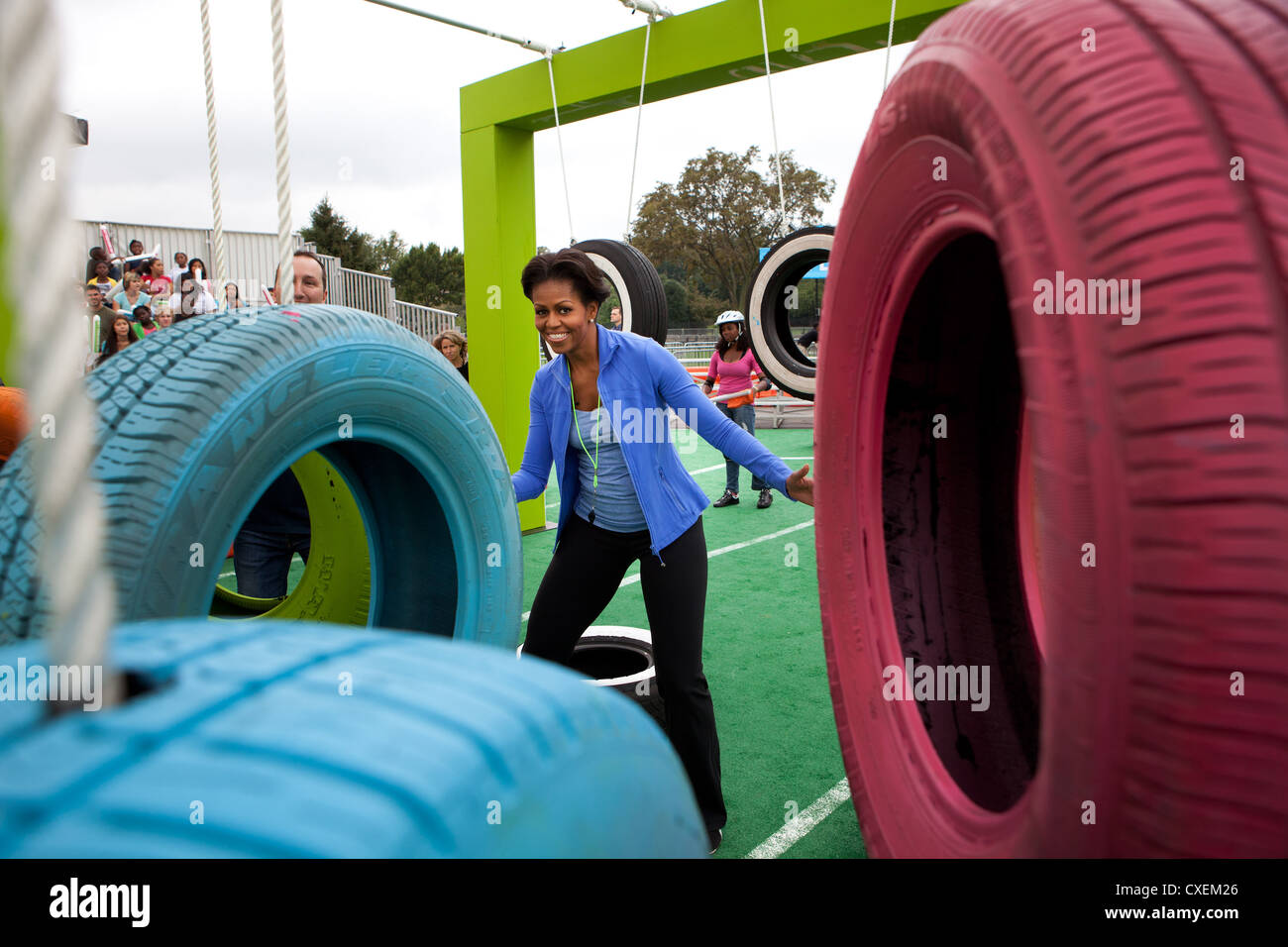 La First Lady Michelle Obama partecipa alla giornata nazionale di gioco 24 settembre 2011 sull'ellisse a Washington D.C. Foto Stock