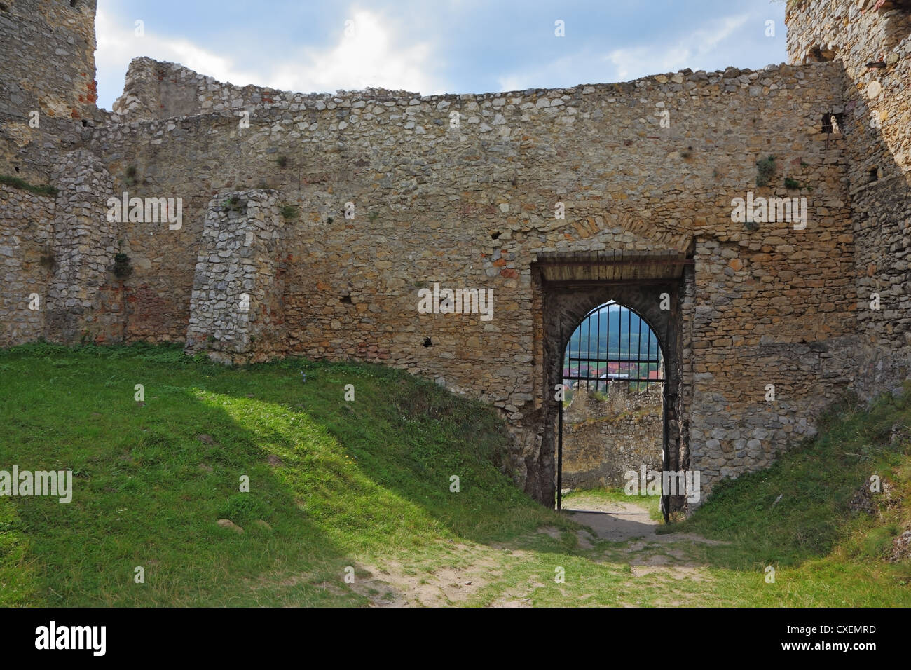 Le pareti della cittadella medioevale Foto Stock