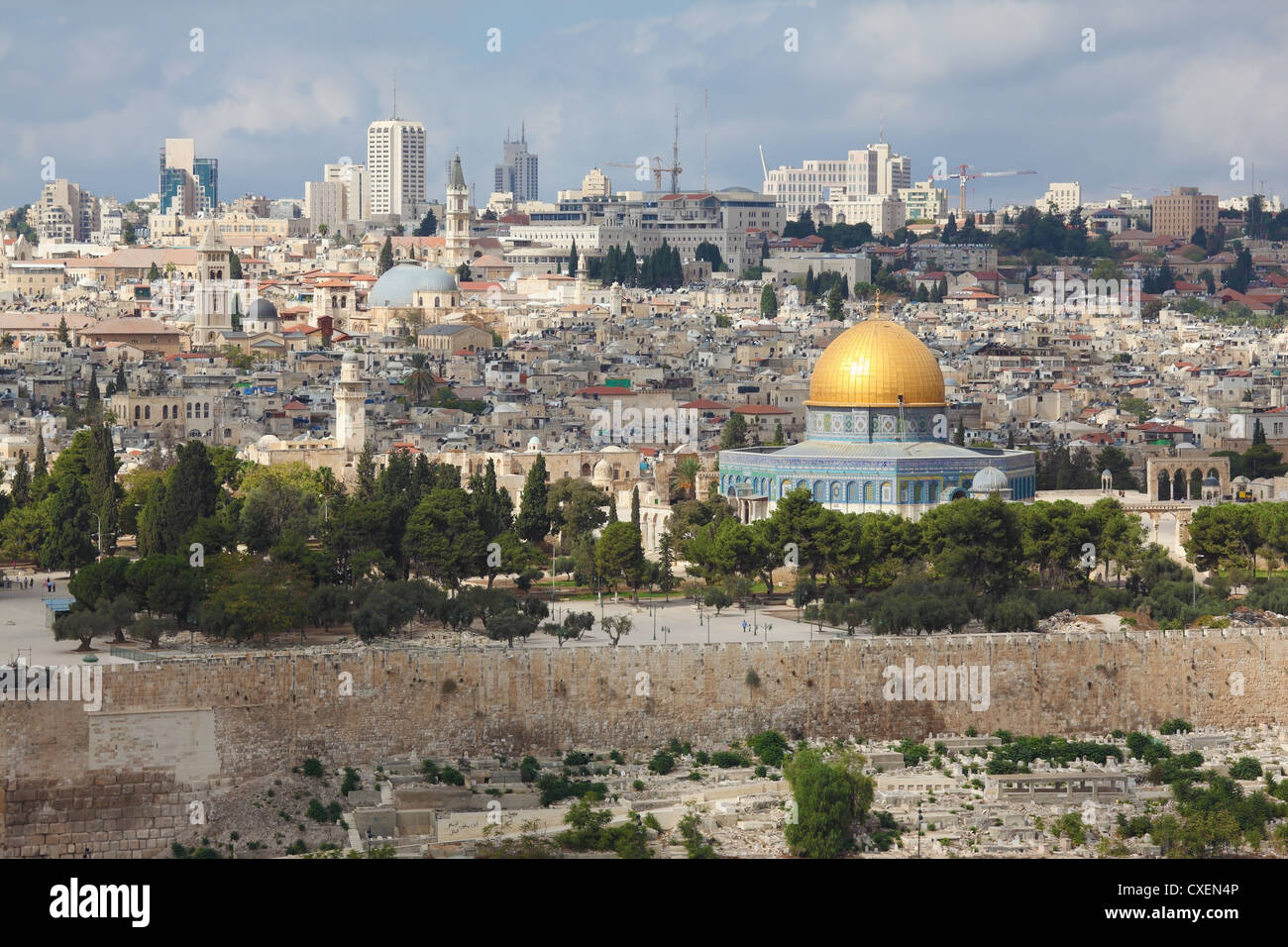 Il maestoso panorama di Gerusalemme Foto Stock