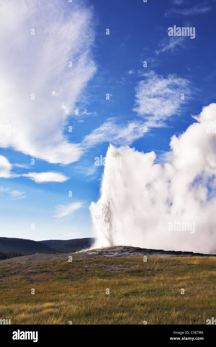 Il ben noto geyser Foto Stock