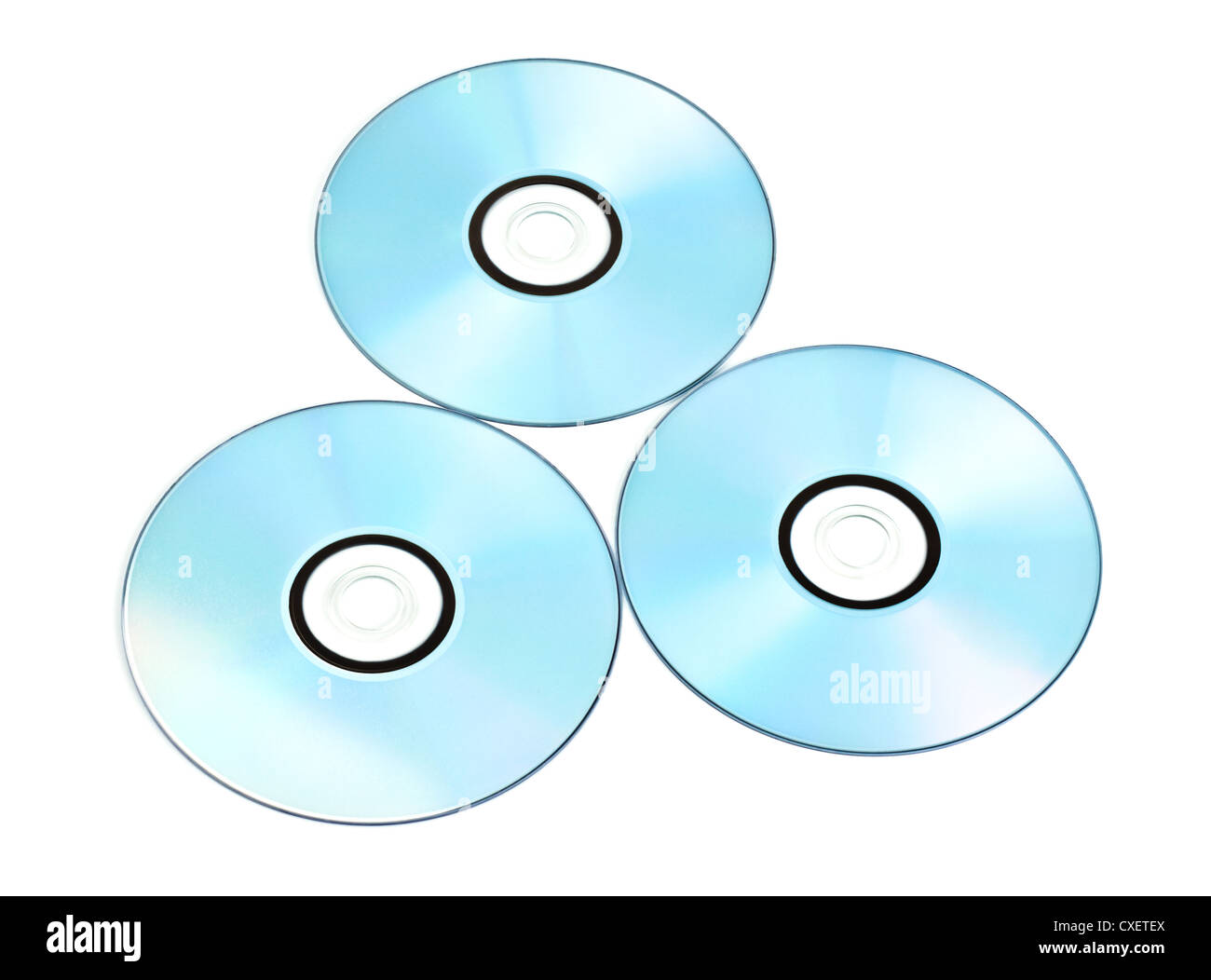 Dvd stampabili isolato su bianco Foto Stock