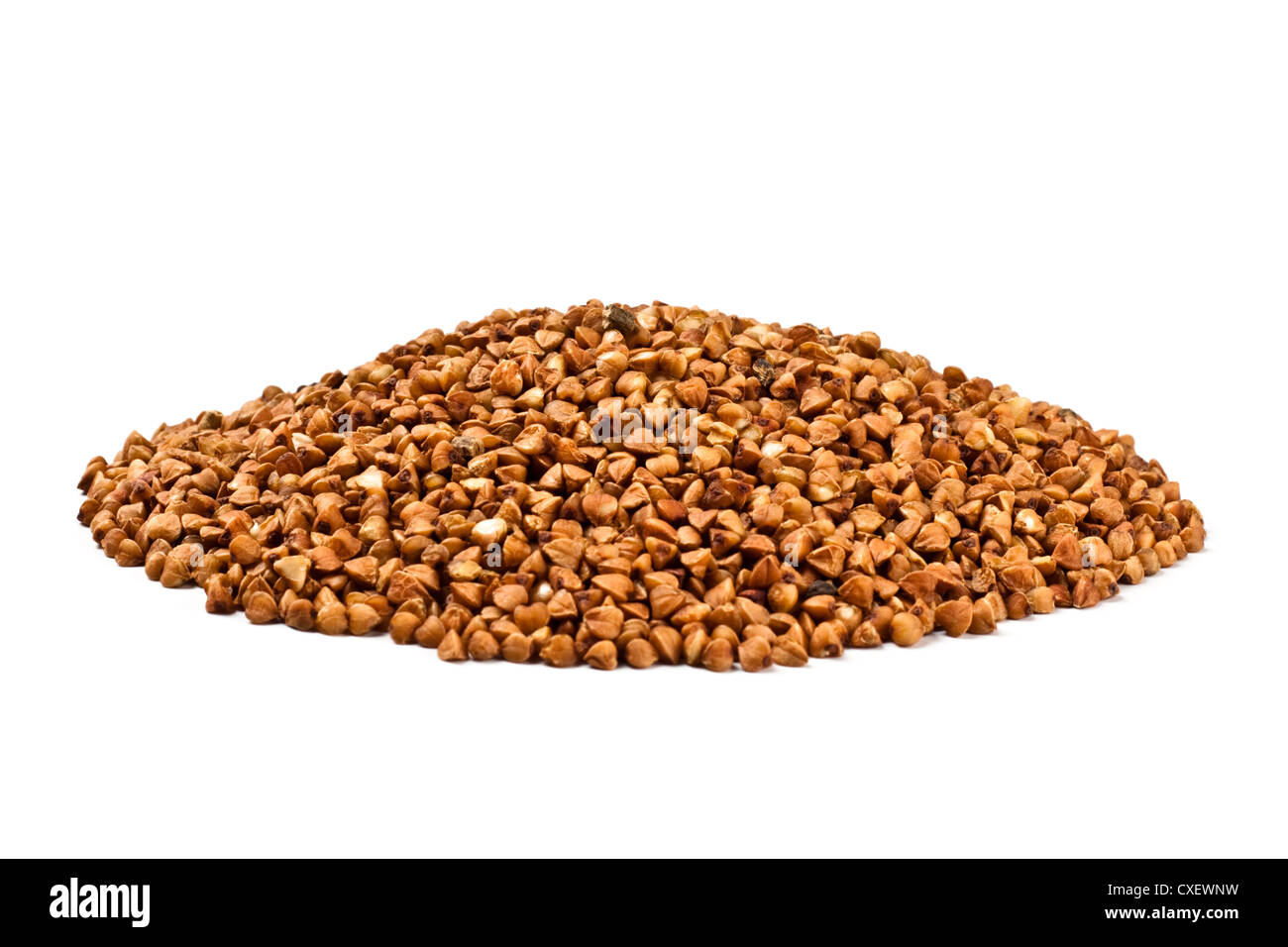 Una manciata di farina di grano saraceno Foto Stock