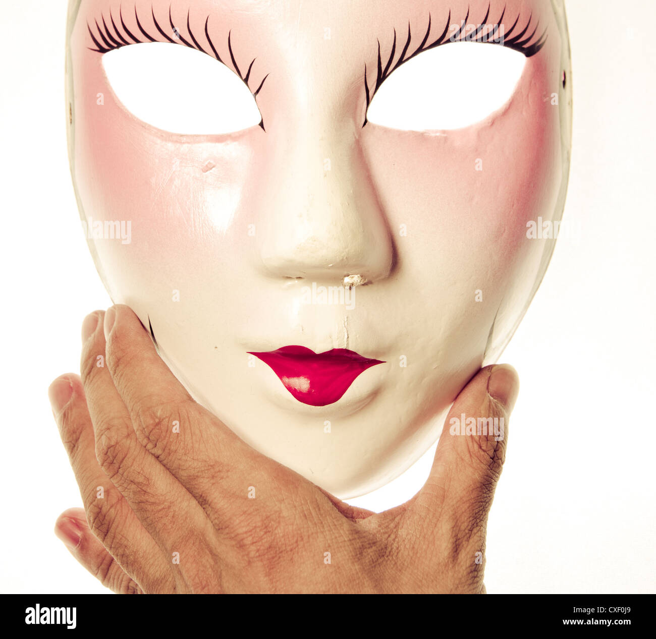 Antica cinese maschera di opera Foto Stock