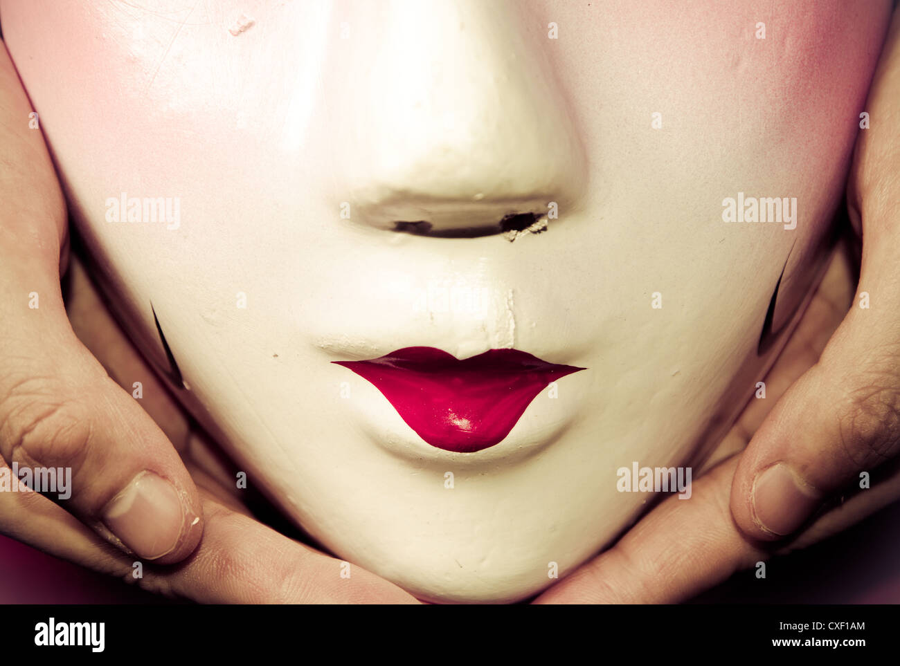 Antica cinese maschera di opera Foto Stock