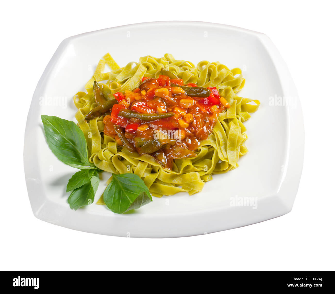 Spaghetti con salsa di pomodoro Foto Stock