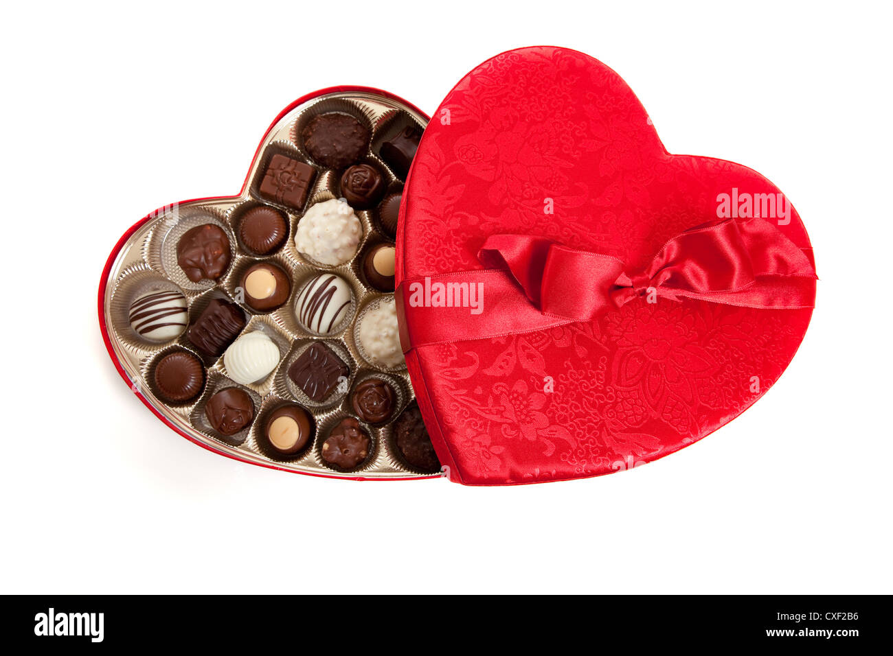 Il giorno di San Valentino cuore pieno di caramelle di cioccolato Foto  stock - Alamy