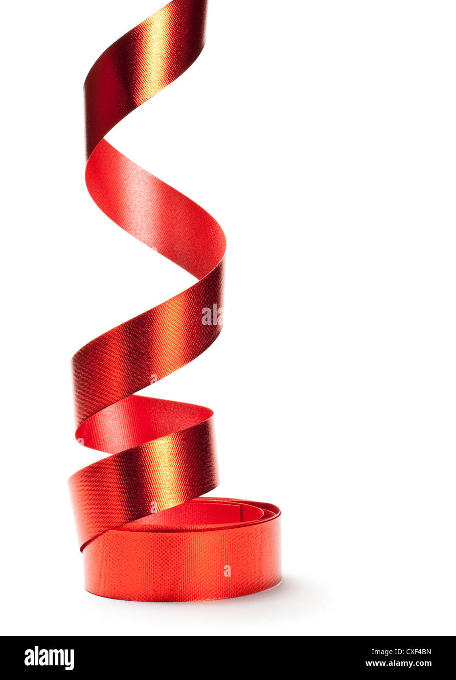 Nastro rosso che ricade verso il basso Foto Stock