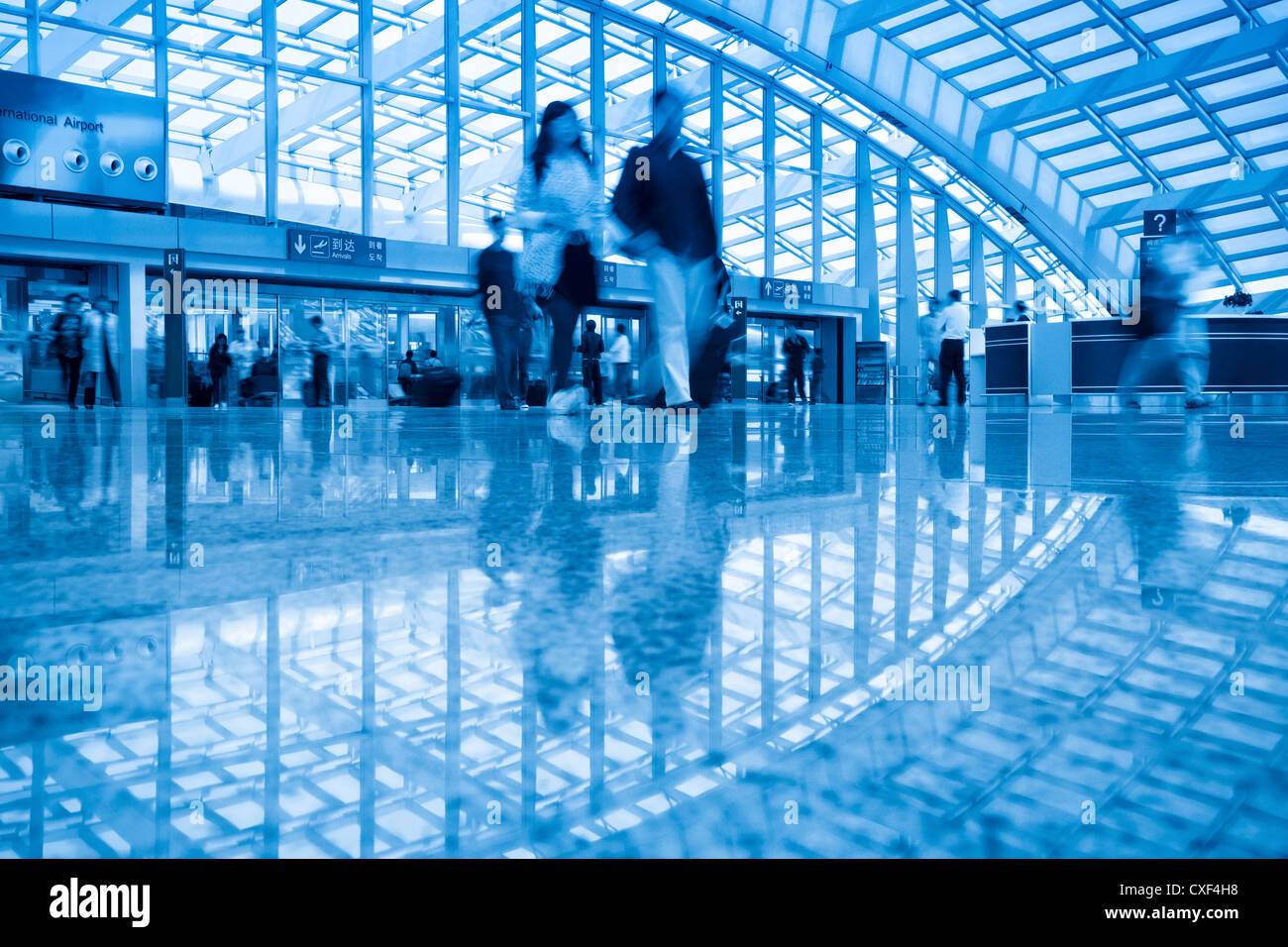 Il passeggero nell'aeroporto di Pechino Foto Stock