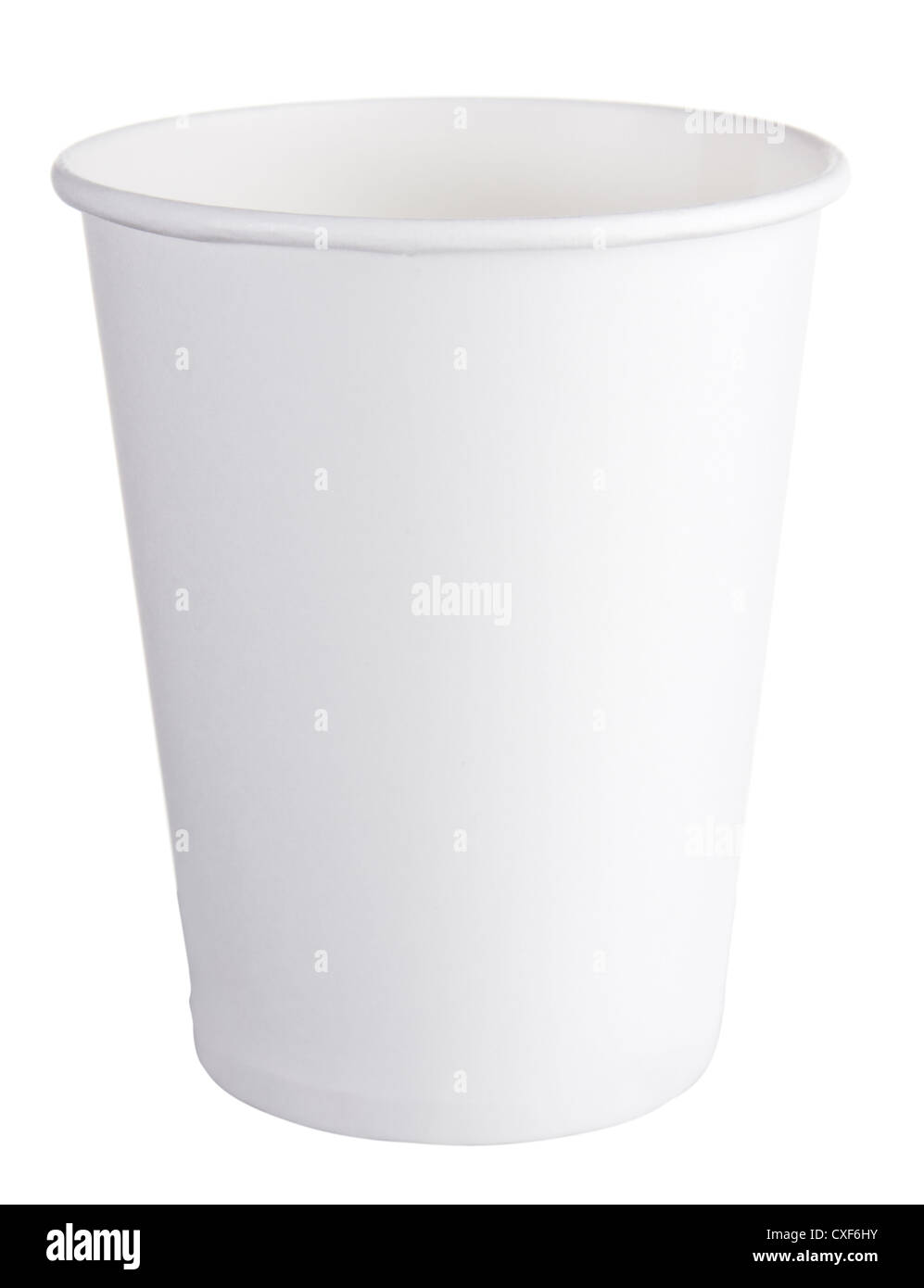 Bicchiere di carta di tè isolati su sfondo bianco Foto Stock