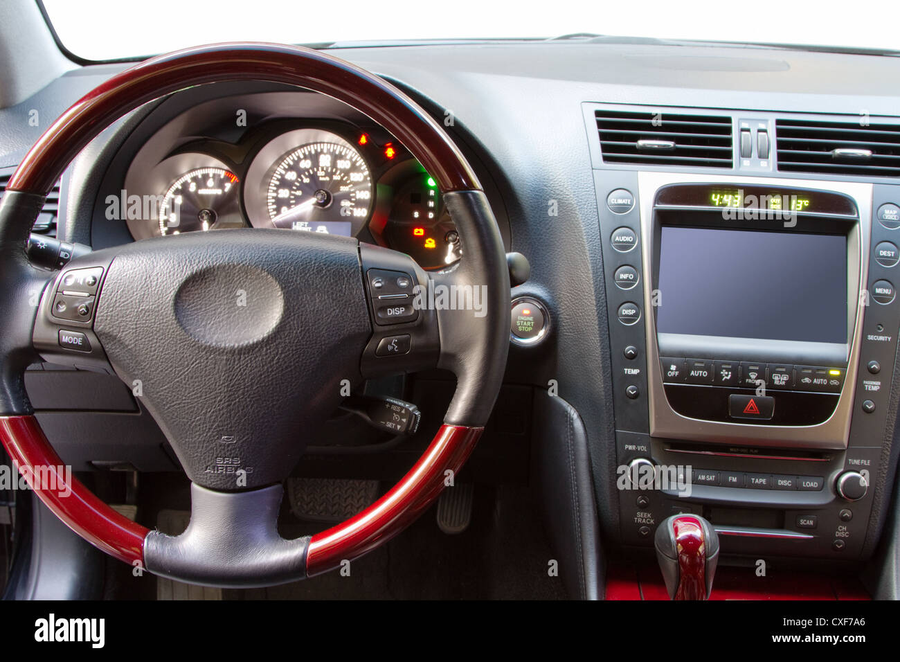 I dettagli interni di lusso auto sportive Foto Stock