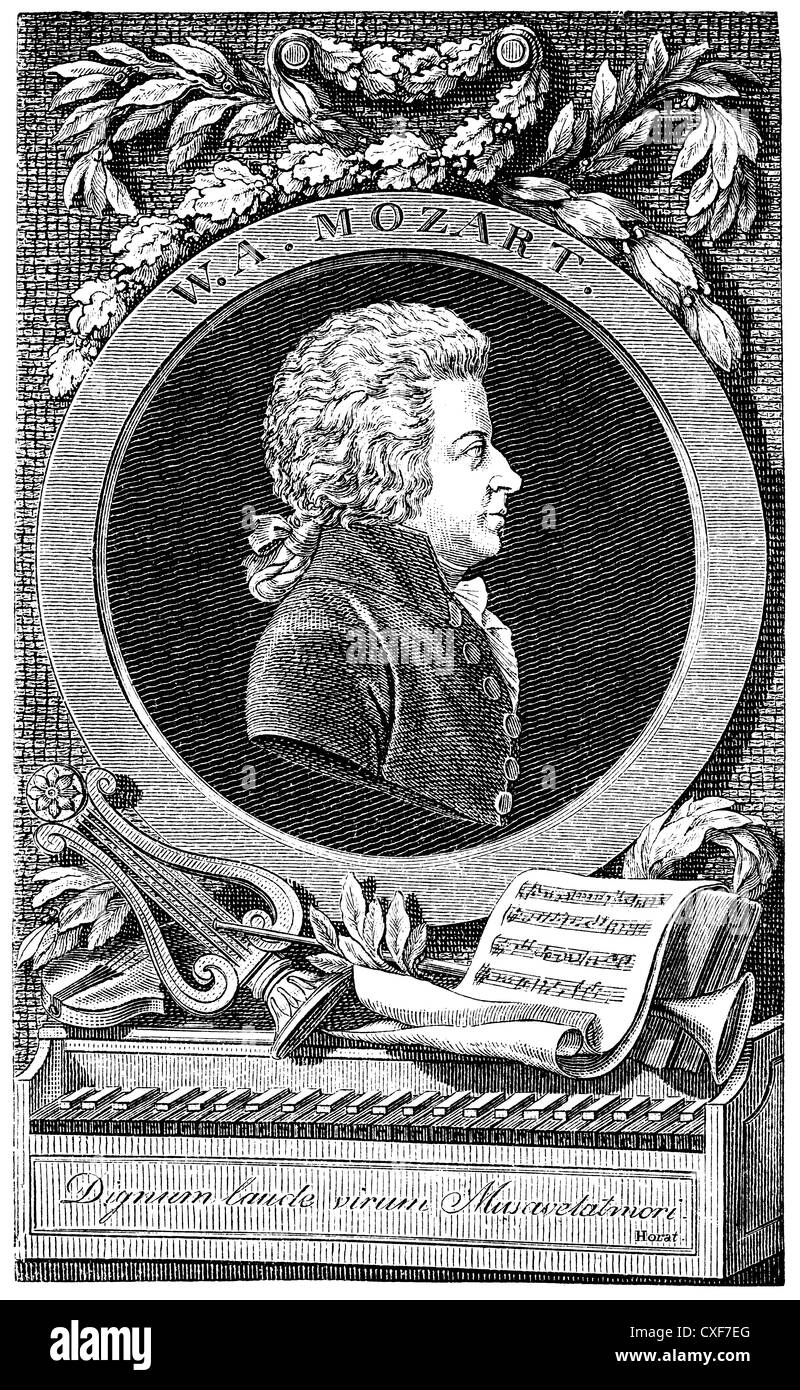 Wolfgang Amadeus Mozart, 1756 - 1791, un compositore della prima scuola viennese, Foto Stock